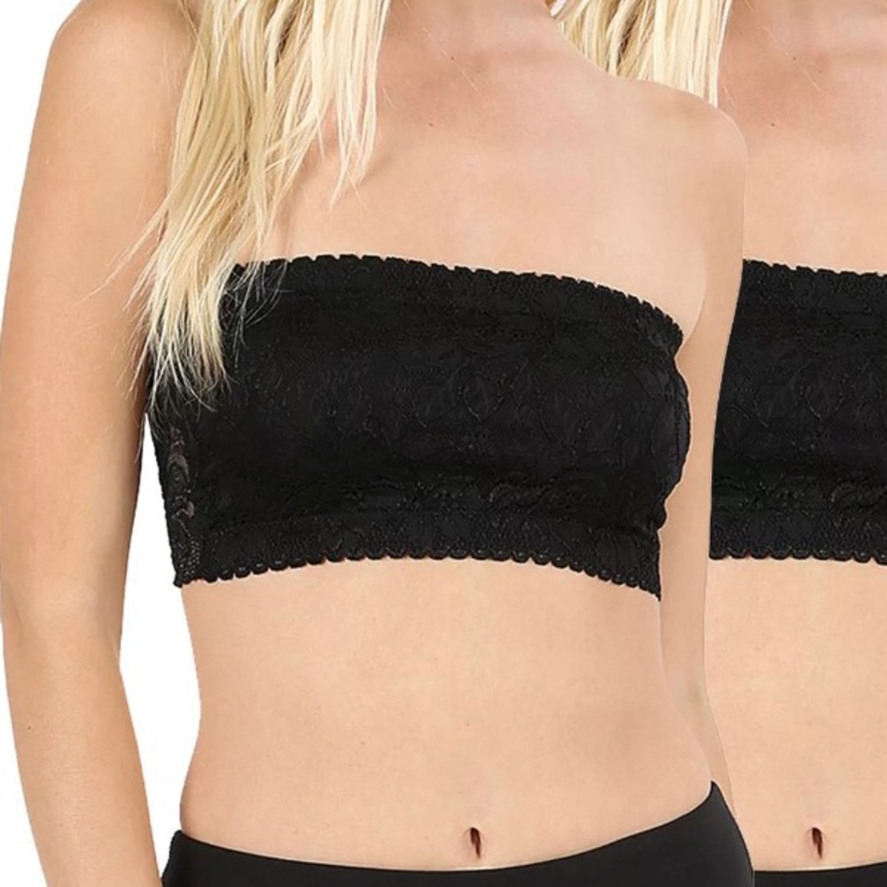 Zenana OutFitters AllOver Black Lace Tube Bra